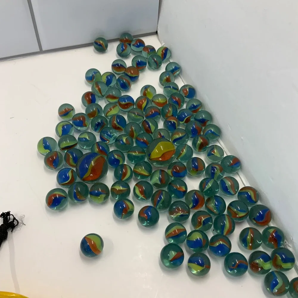 Vintage Unbranded Cat Eye Marbles Glass Multi Color 102 Count Set